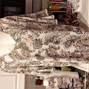 Womens Stem Vine casual stretch 3/4 sleeve paisley plus size top 2X